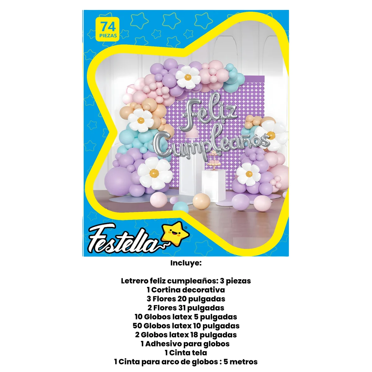 KIT GLOBO ORGANICO FLORES F.C X74PCS (PQTX5)