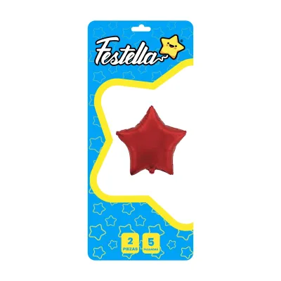GLOBO ESTRELLA ROJO 5" X2