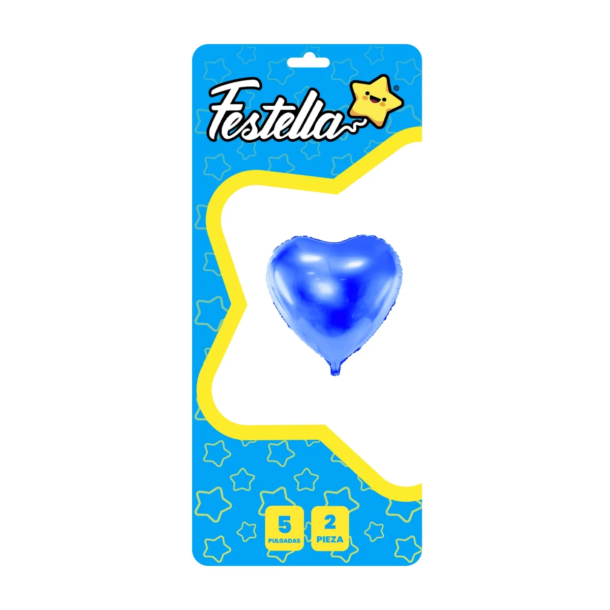 GLOBO CORAZON AZUL 5" X2