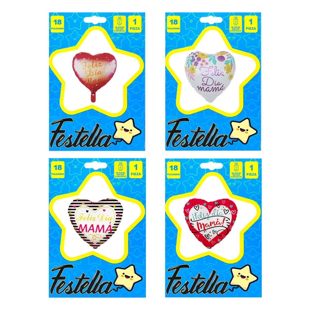 GLOBO CORAZON TE AMO MAMA 18"(PQTX25)