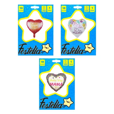 GLOBO CORAZON TE AMO MAMA 18"(PQTX25)