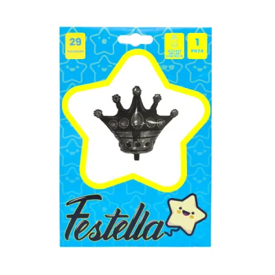 GLOBO CORONA NEGRO 29";(PQTX25)