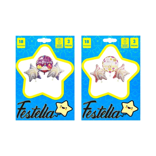 KIT GLOBO FELIZ CUMPLEAÑOS AGATA X3