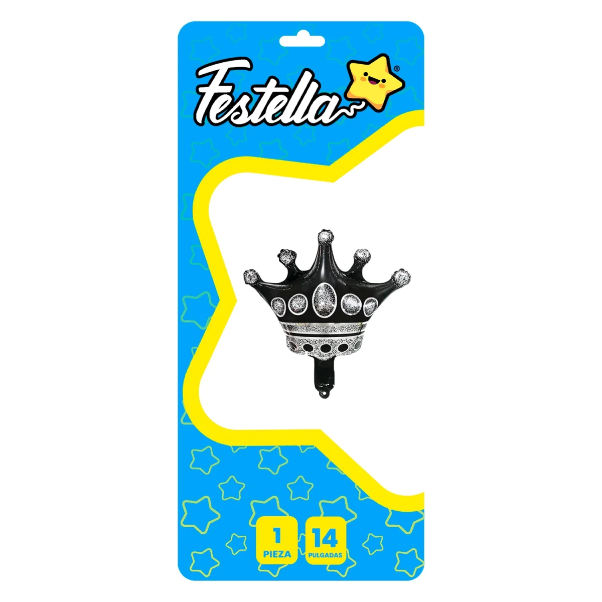 GLOBO CORONA NEGRO 14"(PQTX25)