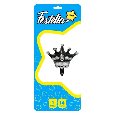 GLOBO CORONA NEGRA 14" (PQTX25)