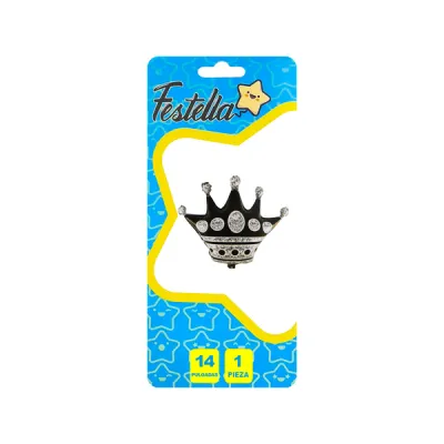 GLOBO CORONA NEGRO 14"(PQTX25)