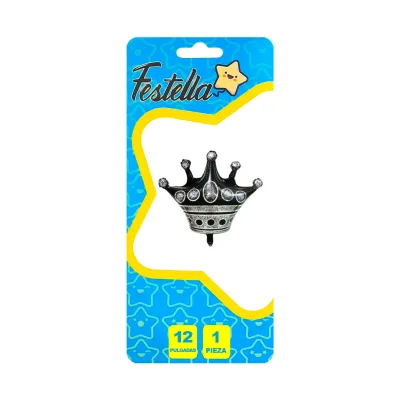 GLOBO CORONA NEGRO 14"(PQTX25)