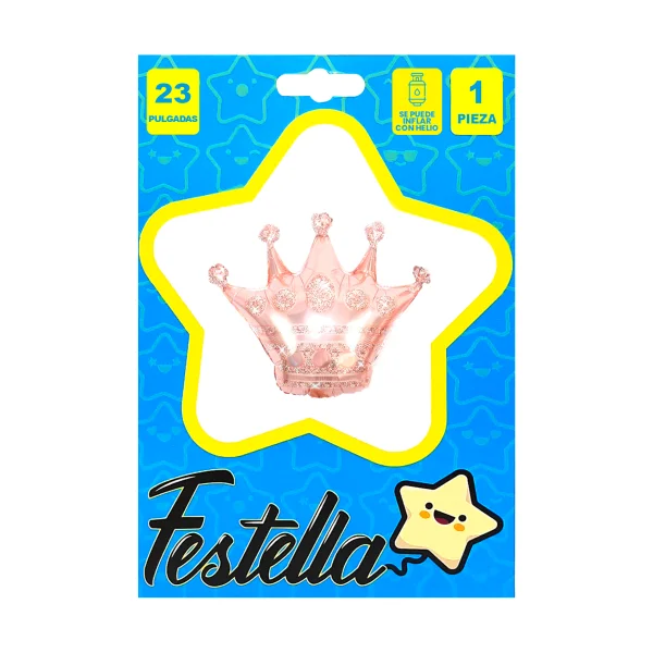 GLOBO CORONA PALO ROSA 24"(PQTX25)