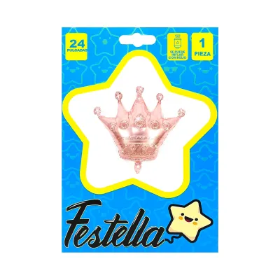 GLOBO CORONA PALO ROSA 24"(PQTX25)