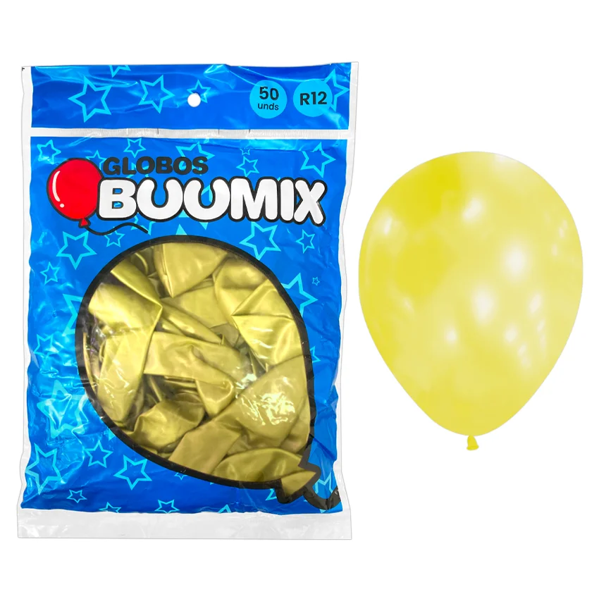 GLOBO DE LATEX SATINADO DORADO R12 X50