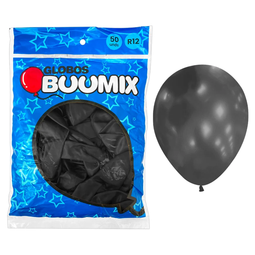 GLOBO DE LATEX SATINADO NEGRO R12 X50