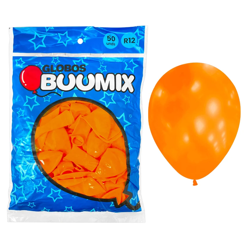 GLOBO DE LATEX SATINADO NARANJA R12X50