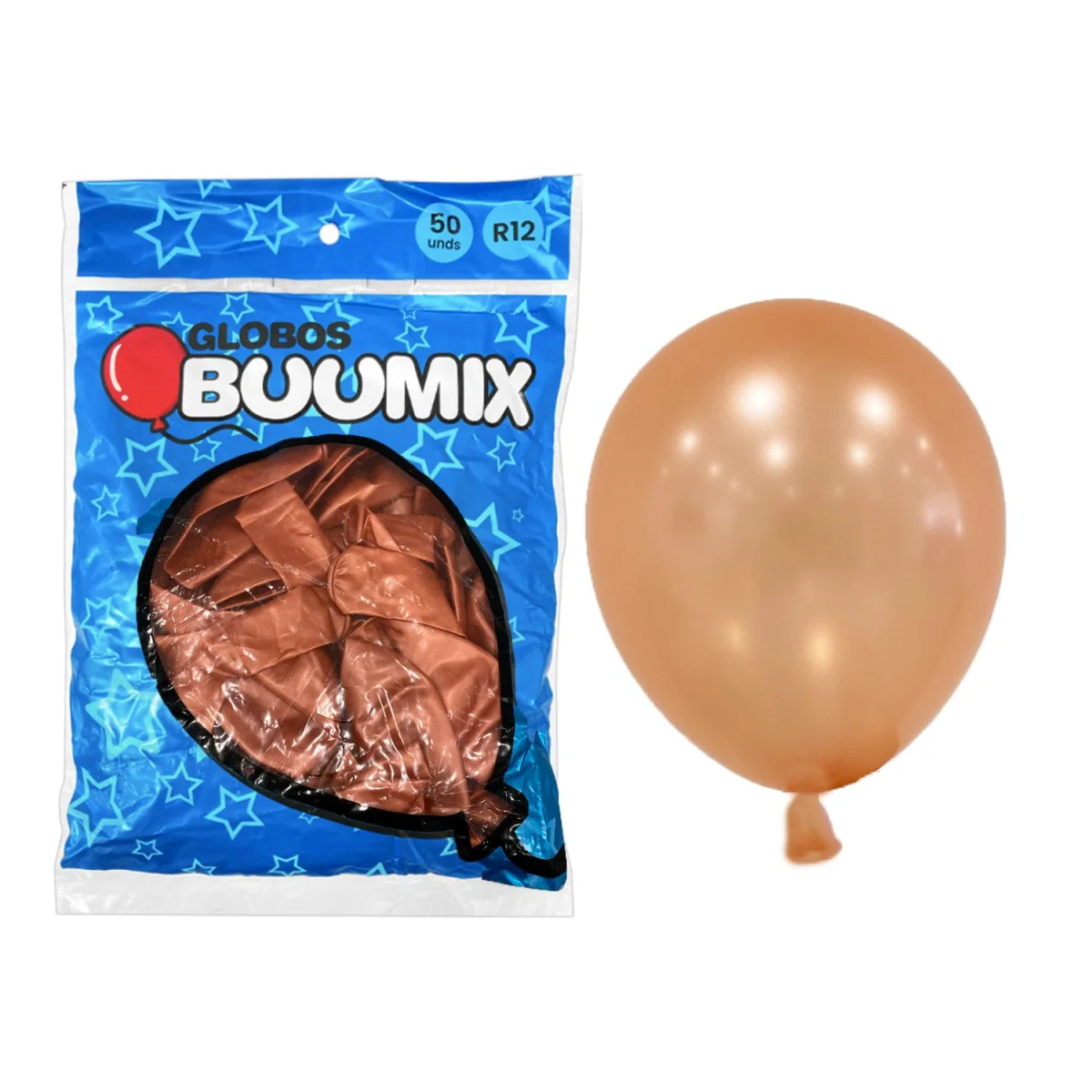 GLOBO DE LATEX SATINADO PALO ROSA R12 X50