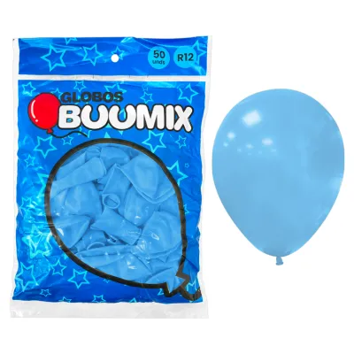 GLOBO DE LATEX LISO AZUL CLARO R12X50