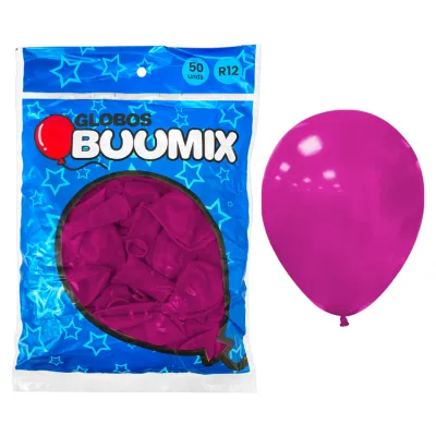 GLOBO DE LATEX LISO FUCSIA R12X50