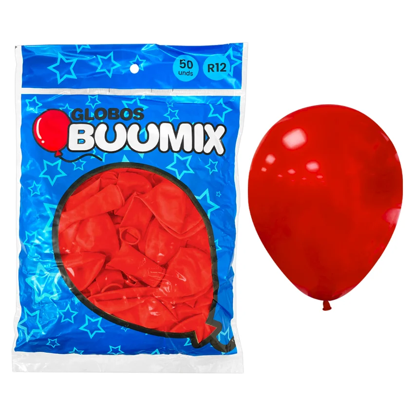 GLOBO DE LATEX LISO ROJO R12X50