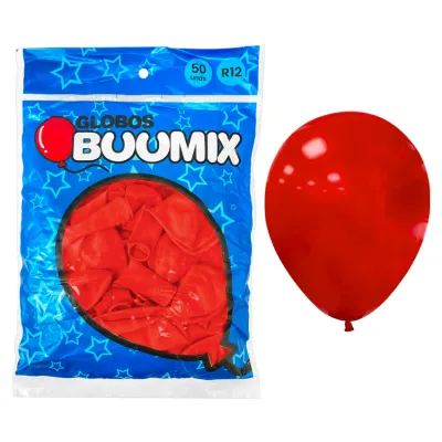 GLOBO DE LATEX LISO ROJO R12X50