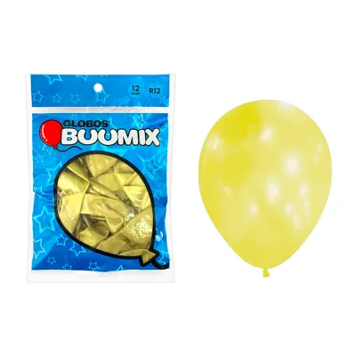 GLOBO DE LATEX SATINADO DORADO R12X12 (PQTX12)´