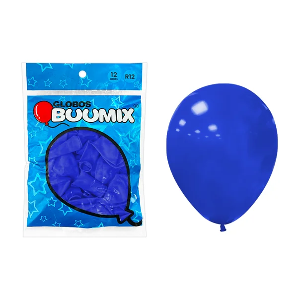 GLOBO DE LATEX LISO AZUL R12X12