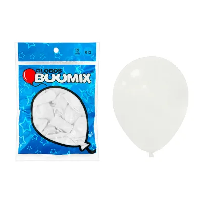GLOBO DE LATEX LISO BLANCA R12X12 (PQTX12)´