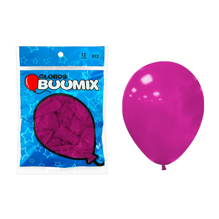 GLOBO DE LATEX LISO FUCSIA OSCURA R12X12 (PQTX12)´