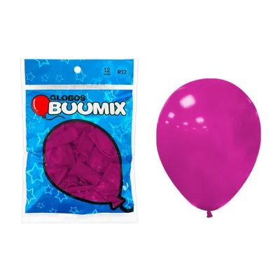 GLOBO DE LATEX LISO FUCSIA OSCURA R12X12 (PQTX12)´