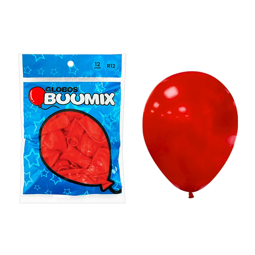 GLOBO DE LATEX LISO ROJO R12X12 (PQTX12)