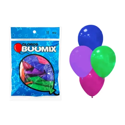 GLOBO DE LATEX LISO SURTIDO R12X12 (PQTX12)´