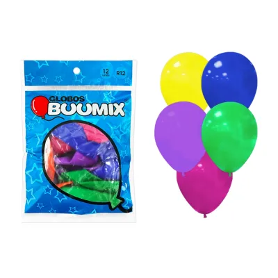 GLOBO DE LATEX LISO SURTIDO R12X12 (PQTX12)´