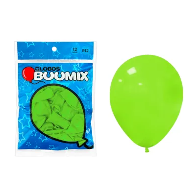 GLOBO DE LATEX LISO VERDE CLARO R12X12 (PQTX12)´