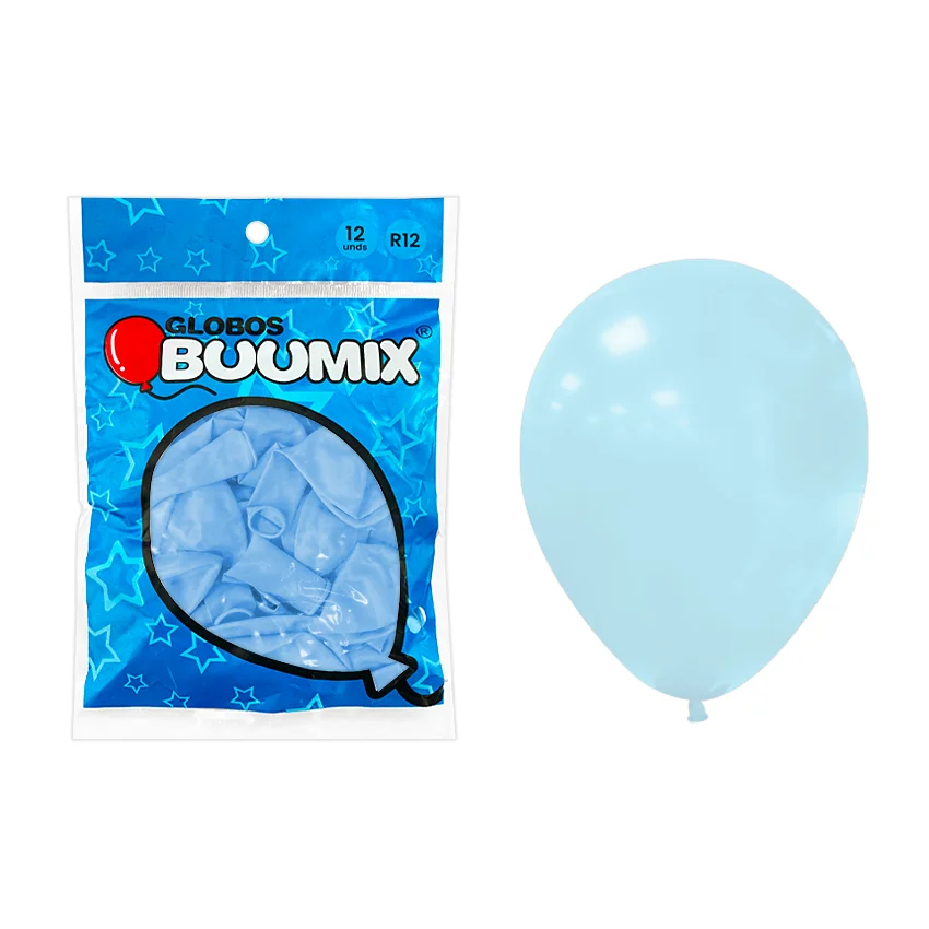 GLOBO DE LATEX AZUL PASTEL  R12X12 (PQTX12)´