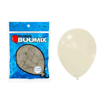 GLOBO DE LATEX LISO ARENA PASTEL R12X12 (PQTX12)