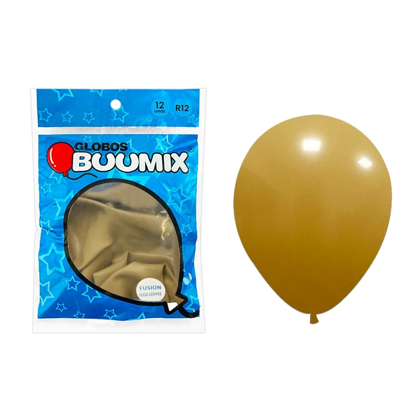 GLOBO DE LATEX CAFE PASTEL R12X12 (PQTX12)´