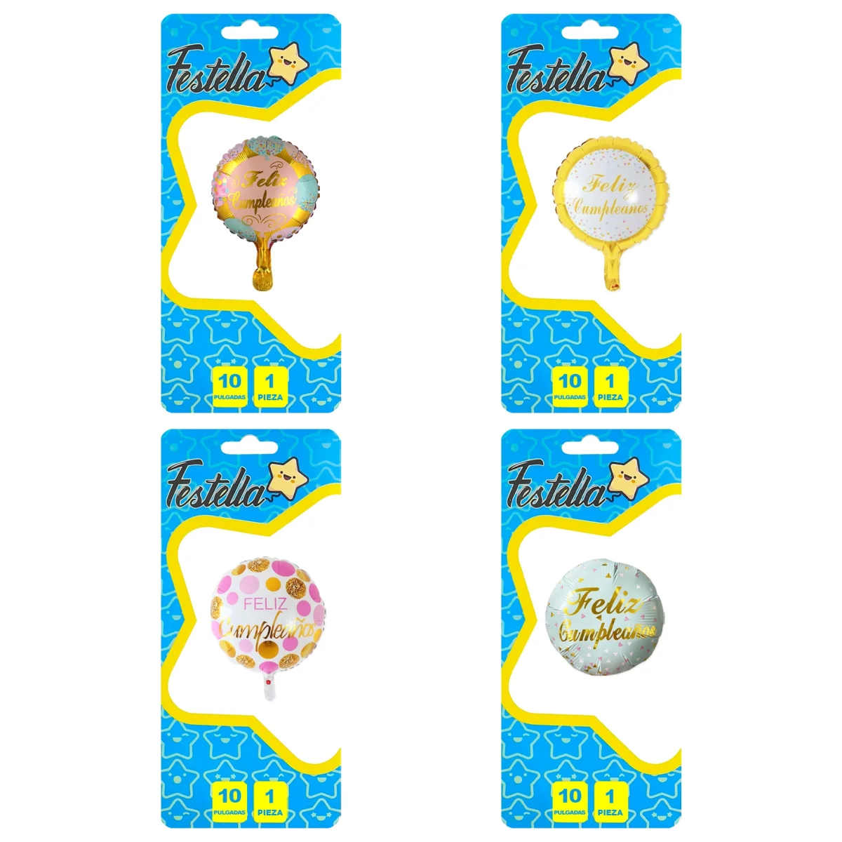 GLOBO FELIZ CUMPLEAÑOS 10" (PQTX25)