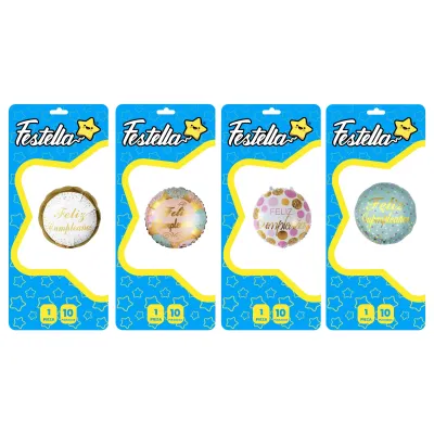 GLOBO FELIZ CUMPLEAÑOS 10" (PQTX25)