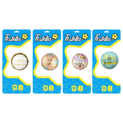 GLOBO FELIZ CUMPLEAÑOS 10" (PQTX25)