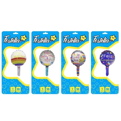 GLOBO FELIZ CUMPLEAÑOS 10"(PQTX25)