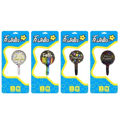 GLOBO FELIZ CUMPLEAÑOS 10" (PQTX24)