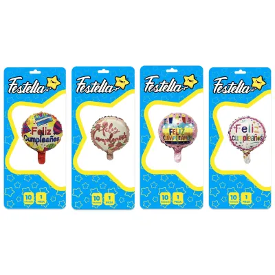 GLOBO FELIZ CUMPLEAÑOS 10"(PQTX25)
