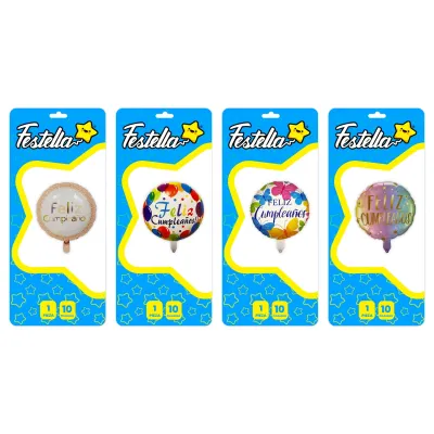 GLOBO FELIZ CUMPLEAÑOS 10" (PQTX25)