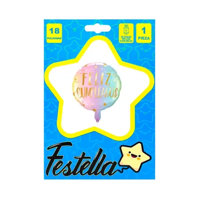GLOBO FELIZ CUMPLEAÑOS 18" (PQTX25)