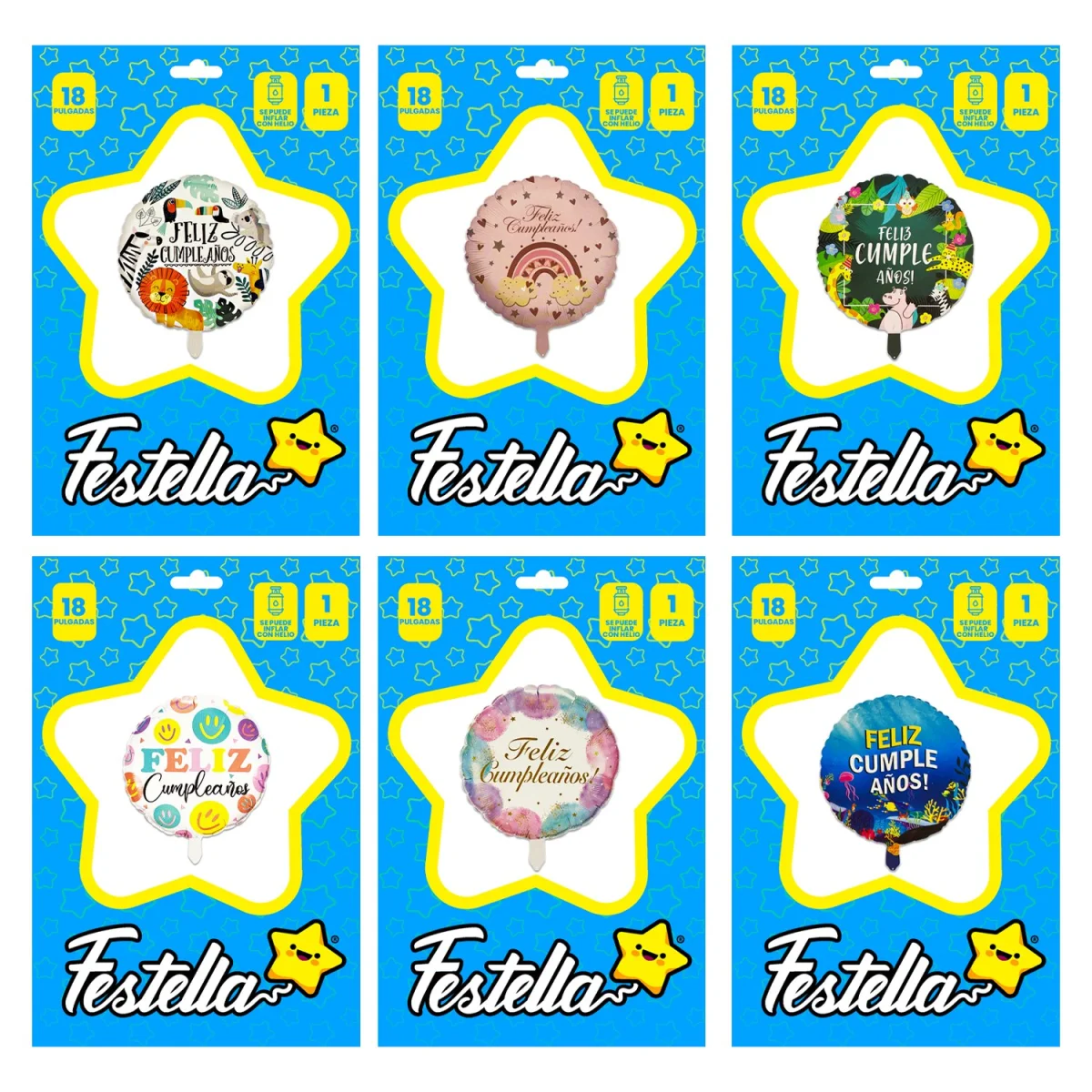 GLOBO FELIZ CUMPLEAÑOS 18"(PQTX24)