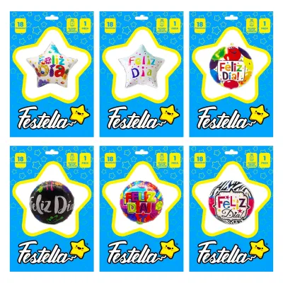 GLOBO FELIZ DIA 18"(PQTX25)