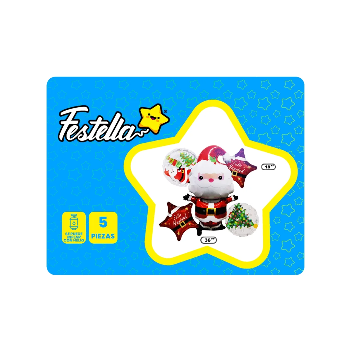 KIT GLOBO PAPA NOEL NAVIDEÑO X5