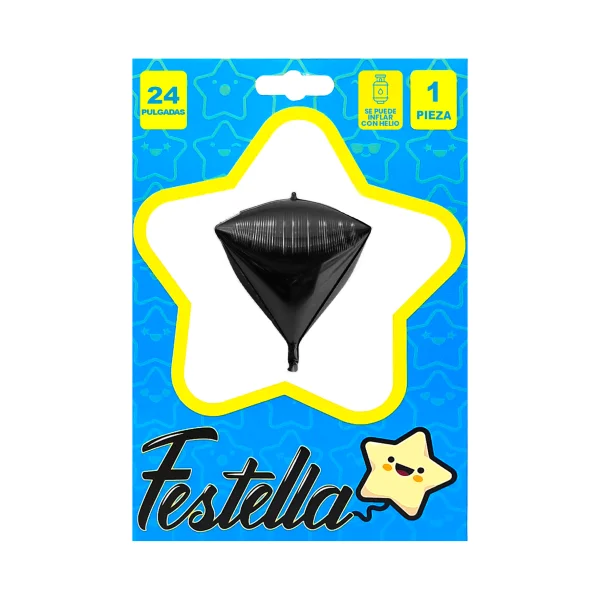 GLOBO DIAMANTE 24" NEGRO;(PQTX25)