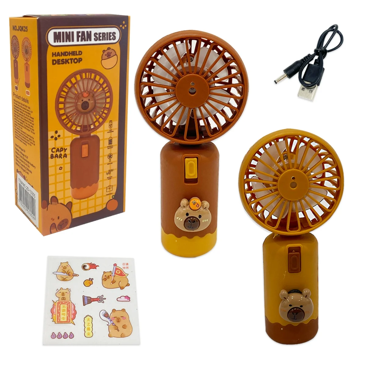 MINI VENTILADOR CAPIBARA CON STICKERS