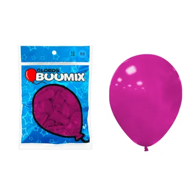 GLOBO DE LATEX LISO FUCSIA R9X12 (PQTX12)