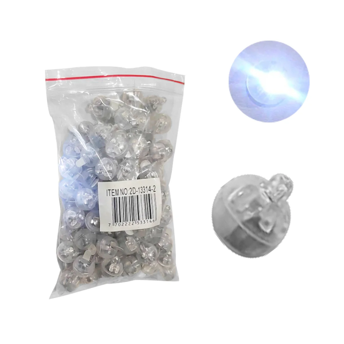 ESFERA MINI CON LUZ LED BLANCA 1.4CM (PQTX100)