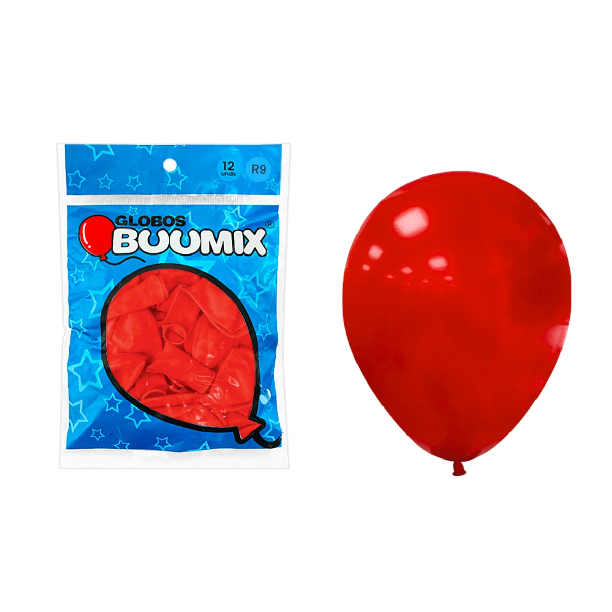 GLOBO DE LATEX LISO ROJO R9X50