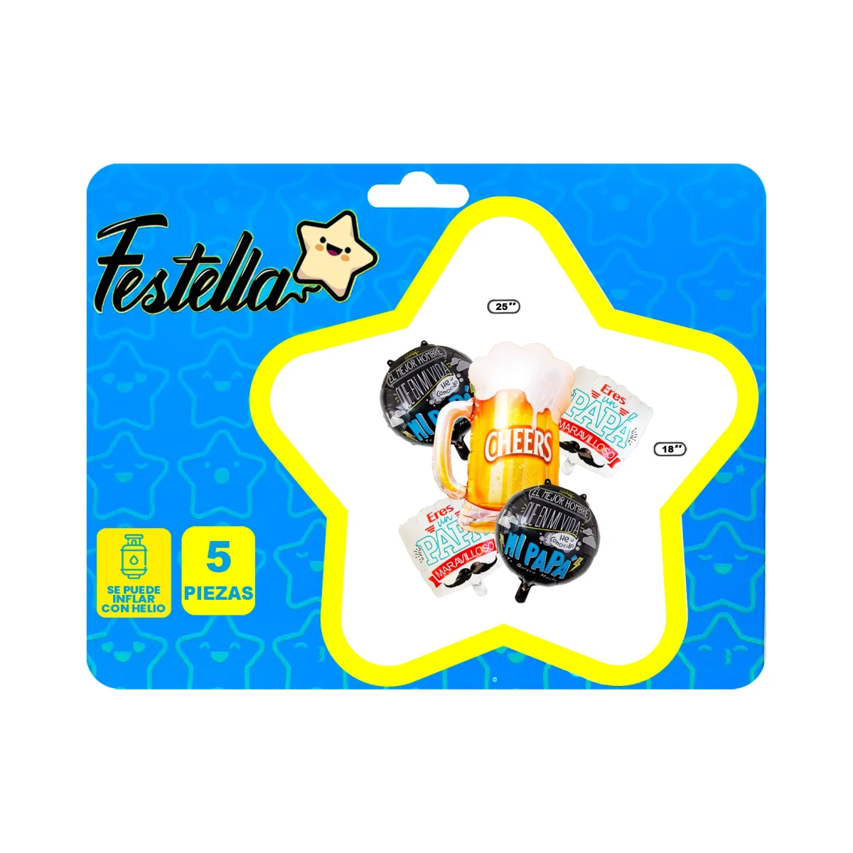 KIT GLOBO CERVEZA SURTIDO PAPA X5 (PQTX12)